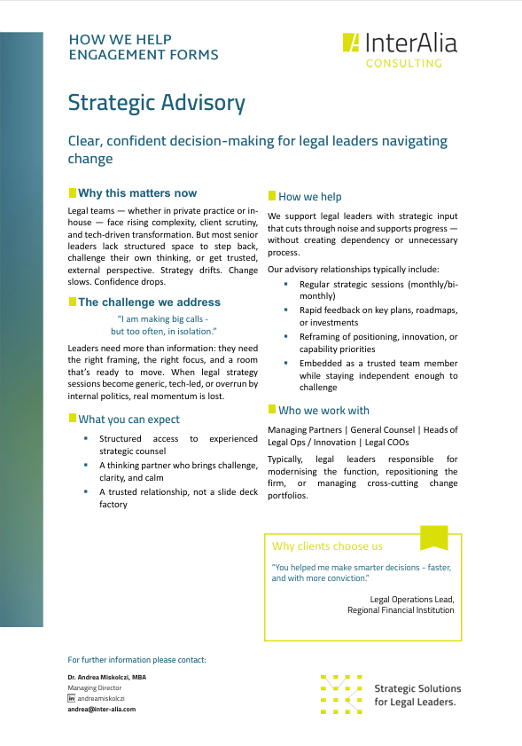 Strategic Advisory One-Pager Test