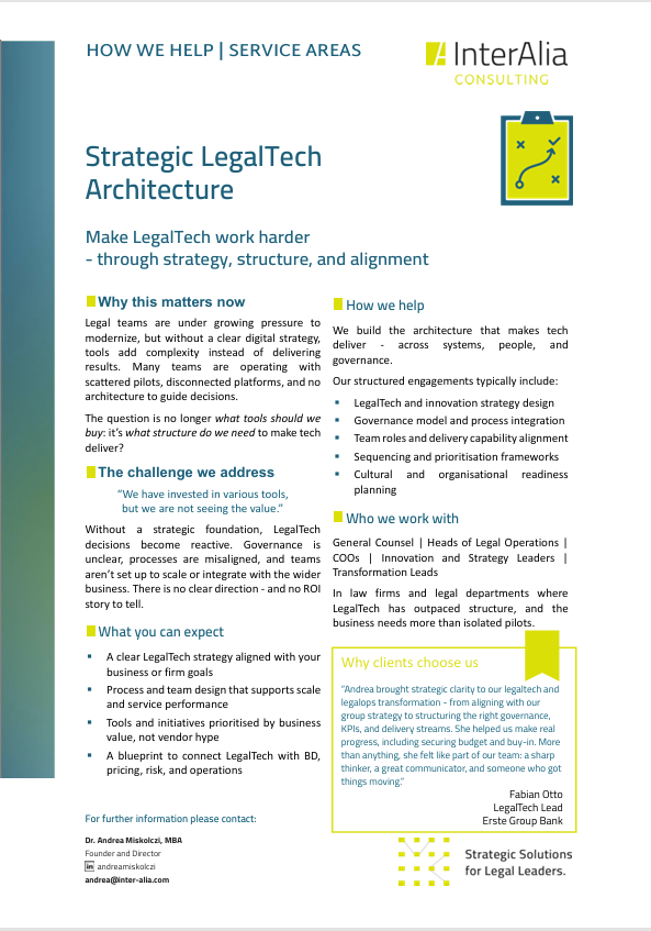 Strategic LegalTech Architecture